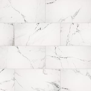 Carrara 12 in. x 24 in. Polished Porcelain Floor and Wall Tile (2 sq. ft./Each)