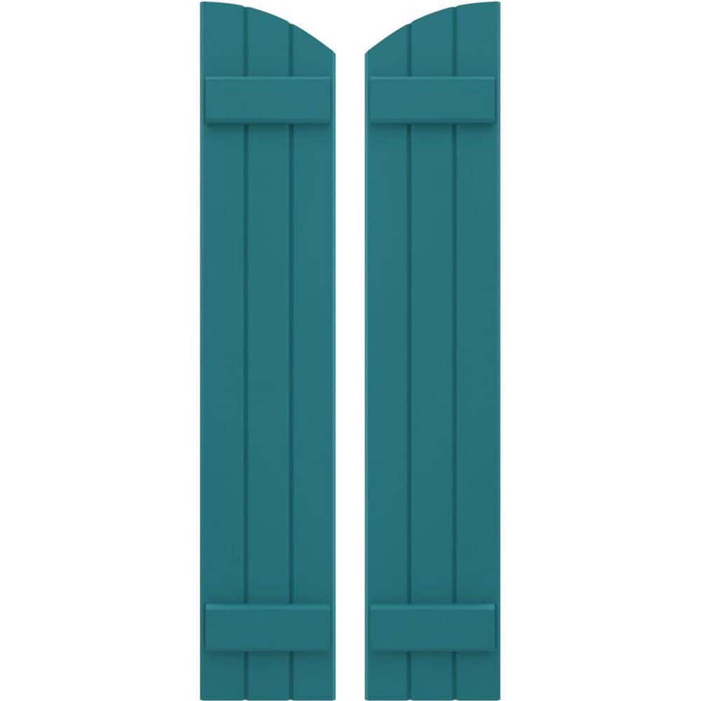 10-1/2 in. W x 84 in. H Americraft Exterior Real Wood Joined Board and Batten Shutters with Elliptical Top Antigua price history on PriceWatchPro