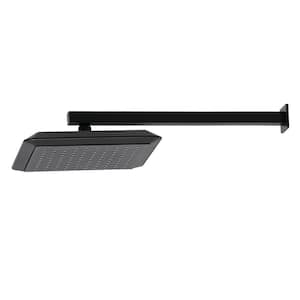 Claremont 1-Spray Patterns 9-5/8 in. Square Wall Mount Fixed Shower Head with Shower Arm in Matte Black