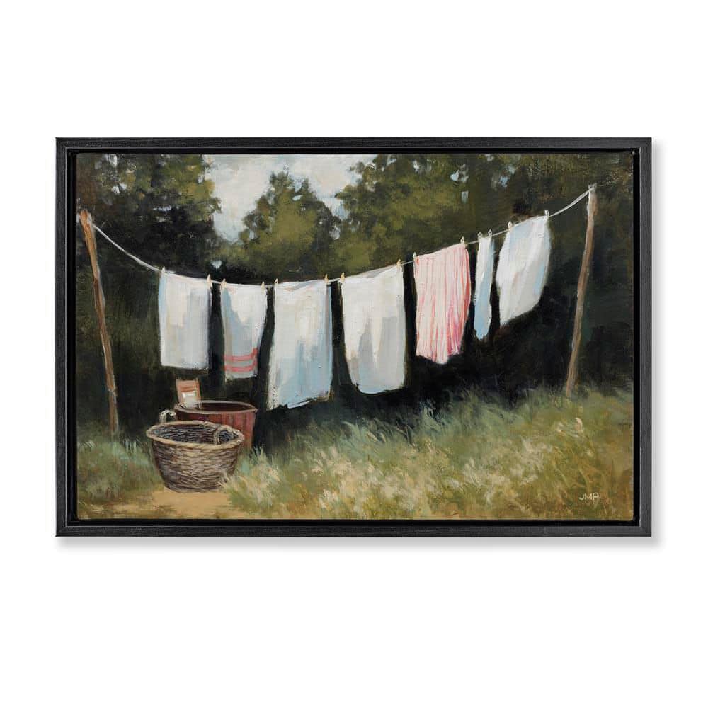 Laundry Out To Dry by Julia Purinton Black Floater Frame Nature Graphic Art Print 17 in. x 25 in. price history on PriceWatchPro