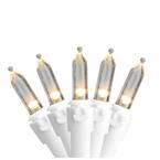 Set of 50 Warm White LED Mini Christmas Lights with White Wire