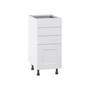 Wallace Painted Warm White Shaker Assembled Base Kitchen Cabinet with 4 Drawer (15 in. W x 34.5 in. H x 24 in. D)