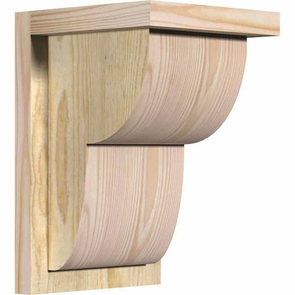 Ekena Millwork 8 in. x 8 in. x 12 in. Douglas Fir Crestline Rough Sawn Corbel with Backplate