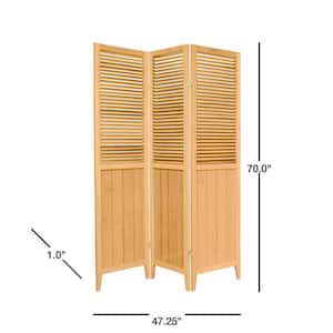 6 ft. Natural 3-Panel Room Divider