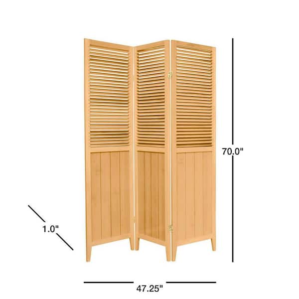 6 ft. Natural 3-Panel Room Divider
