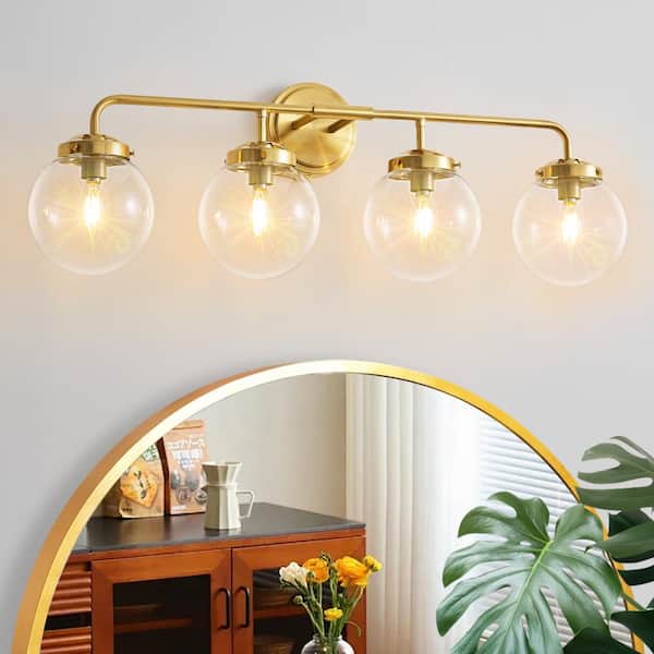 Zevni 14.5 in. 2-Light Polished Brass Modern Bathroom Vanity Zevni 14.5 in. 2-Light Polished Brass Modern Bathroom Vanity