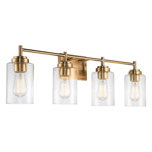 Kira Home Brenton 31.25 in. 4-Lights Cool Brass Modern Bathroom Vanity Light