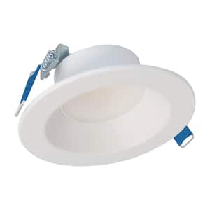 LCR4 4 in. Soft White Selectable CCT Integrated LED Recessed Light With Round Surface Mount White Trim Retrofit Module