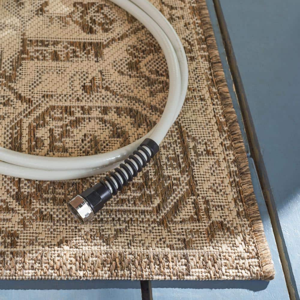 Cream Beige Synthetic Non-slip Indoor/Outdoor Area Rug, 2'2" x 4'