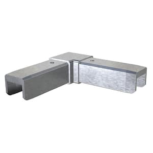 Mountain View 1 in. H x 4 in. W Glass Deck Railing Brushed Stainless Steel Corner Bracket