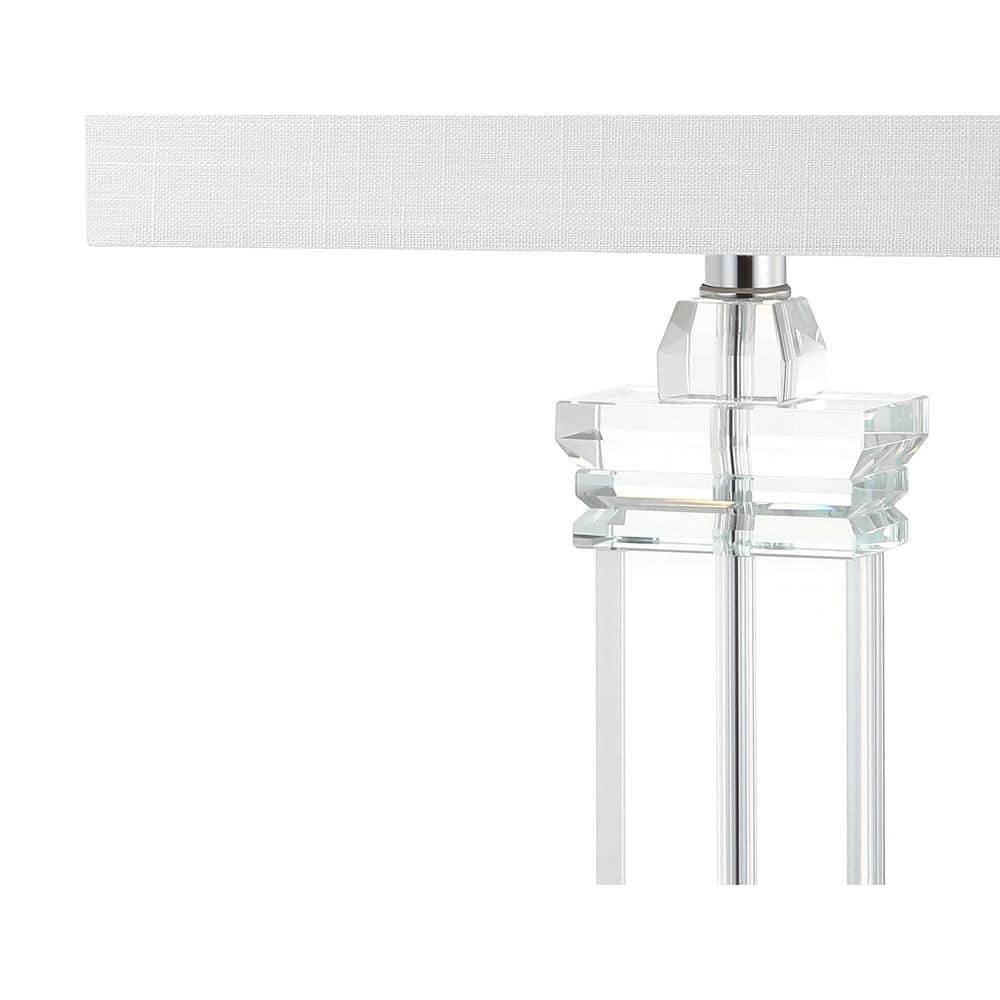 Ophelia 24.5" Crystal Table Lamp with White Cotton Shade