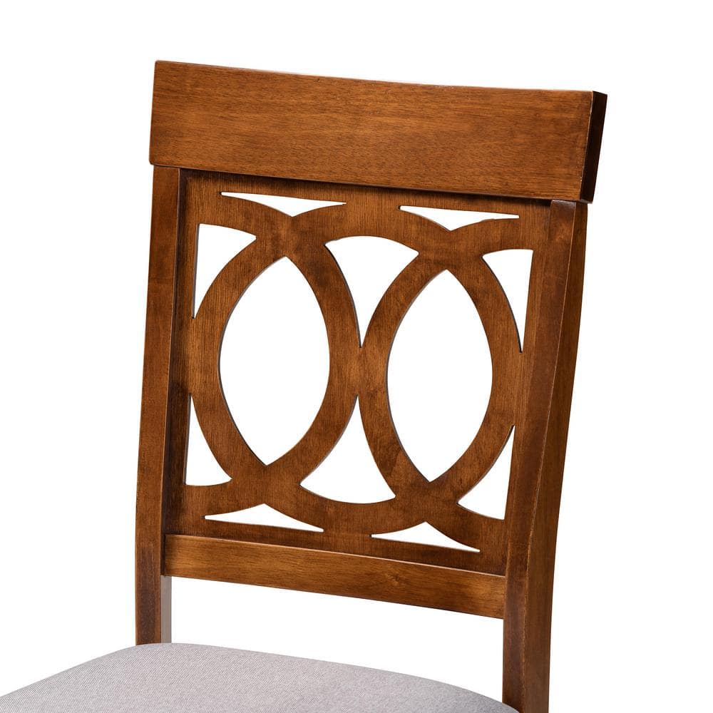 Lucie Grey and Brown Low Wood and Cane Side Chair