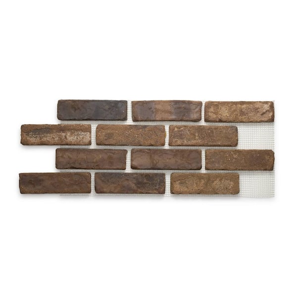 Chestnut 4.25 in. x 30.5 in. x 12 in. made in Clay Brickwebb Thin Brick Flat Block Sheets (Box of 5-Sheets)