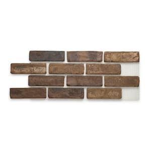 28 in. x 10.5 in. x 0.625 in. Brickwebb Chestnut Thin Brick Sheets - Flats (Box of 4 Sheets)