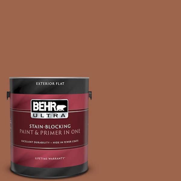 BEHR ULTRA 1 gal. #UL120-4 Antique Copper Flat Exterior Paint and Primer in One
