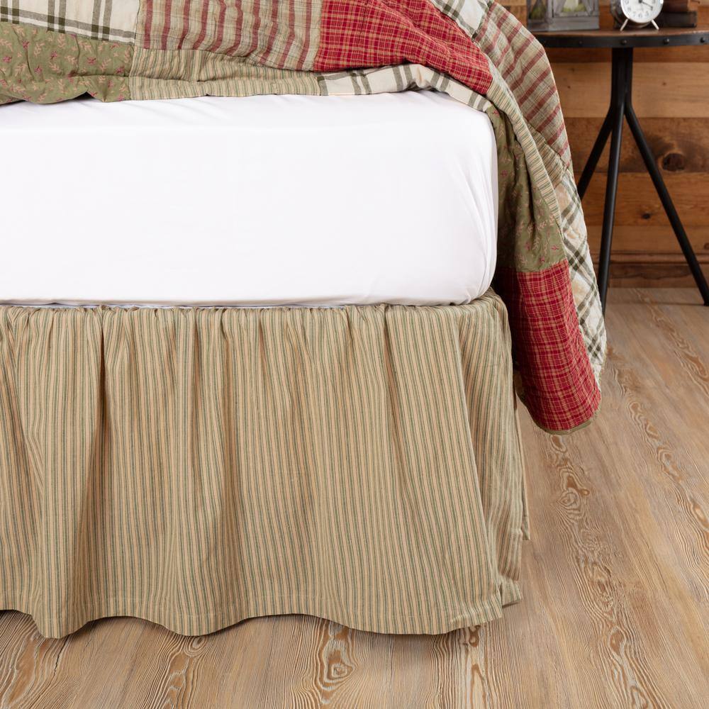 VHC Brands Primitive Check King Size Bed Skirt 78”x80” With 16” Drop Lenght 