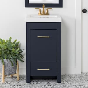 Glassboro 18.5 in. W x 16.75 in. D Bath Vanity in Deep Blue with Cultured Marble Vanity Top in White with Sink