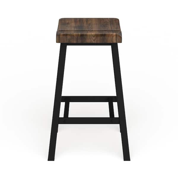 weathered oak and metal bar stool