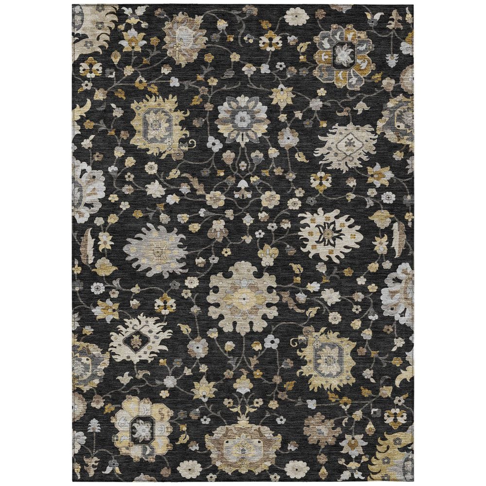 Chantille Machine Washable Indoor/Outdoor Abstract ACN2930 Black 3 ft. x 5 ft. Area Rug price history on PriceWatchPro