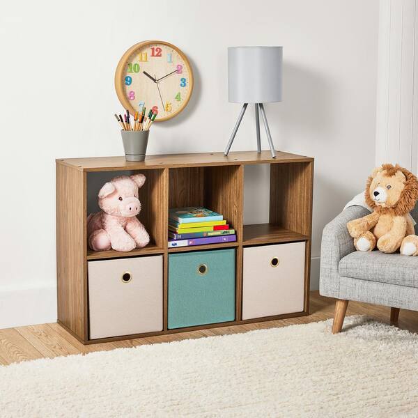 36 in. H x 24 in. W x 12 in. D Warm Walnut 6 - Cube Organizer