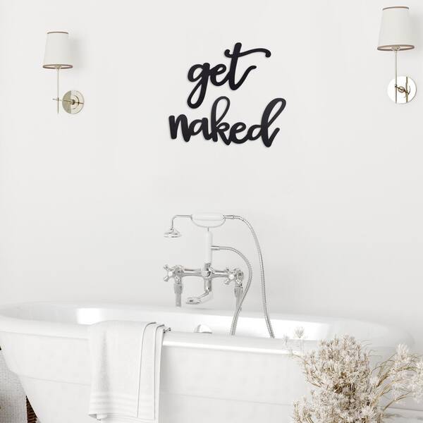 Stratton Home Decor Farmhouse Get Naked Wood Wall Art Words S43964 ...