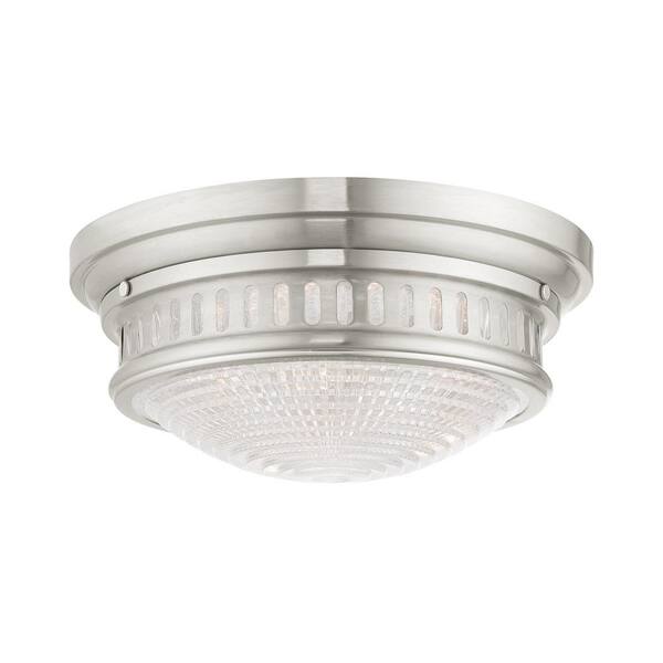 Livex Lighting Berwick 3 Light Brushed Nickel Flush Mount