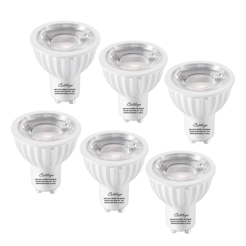 C Cattleya 75-Watt Equivalent GU10 Dimmable Recessed Track Lighting 90+ CRI Flood LED Light Bulb 5000K Daylight in White (6-Pack) -  CAB201-5K