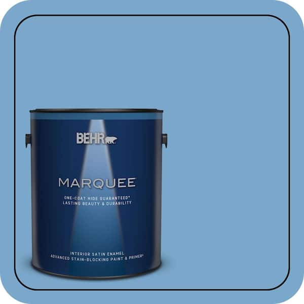 BEHR MARQUEE 1 gal. #M520-4 Mirror Lake One-Coat Hide Satin Enamel Interior Paint & Primer
