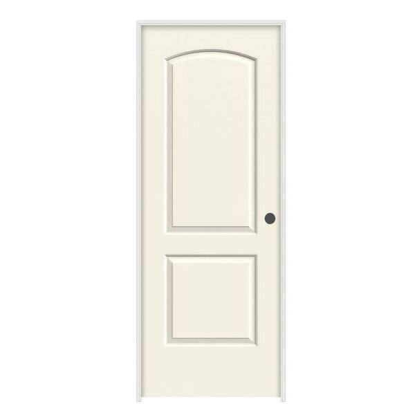 JELD-WEN 28 in. x 80 in. Continental Vanilla Painted Left-Hand Smooth Molded Composite Single Prehung Interior Door