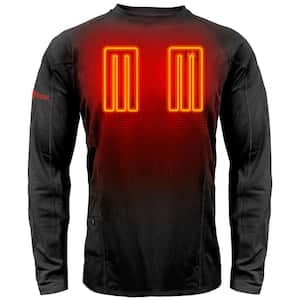 Men's XX-Large Black Long Sleeved Heated Base Layer Shirt