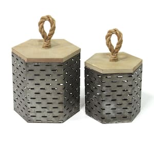 Metal Decorative Containers (Set of 2)