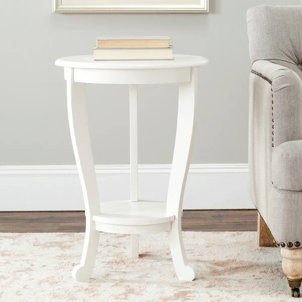 Safavieh Mary Distressed Cream Side, Small Round End Table For Nursery
