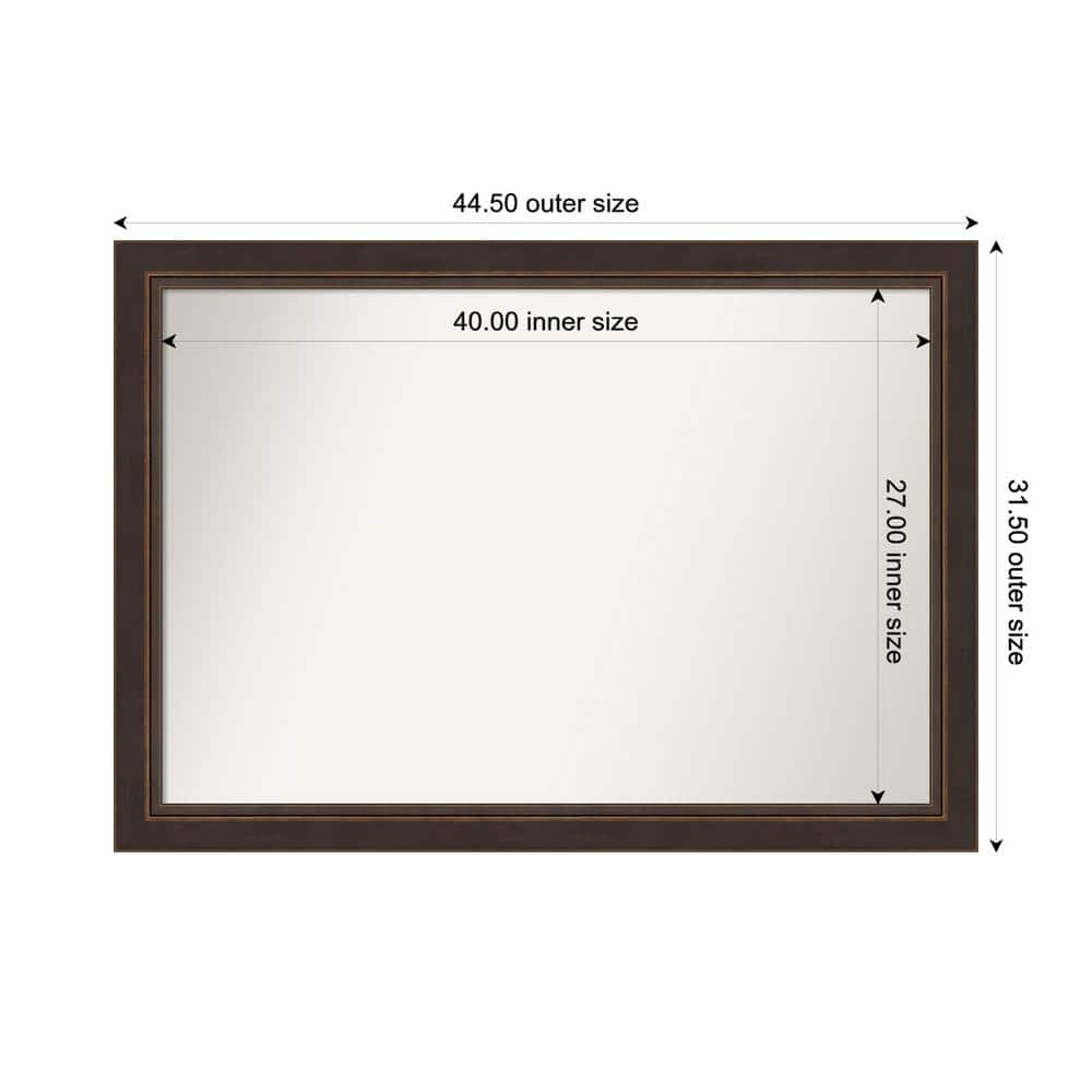 Lara Bronze 44.5 in. x 31.5 in. Custom Non-Beveled Wood FramedBathroom Vanity Wall Mirror price history on PriceWatchPro