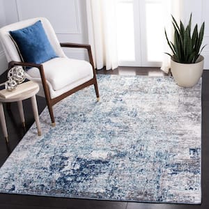 Aston Light Blue/Gray Doormat 3 ft. x 5 ft. Distressed Abstract Area Rug