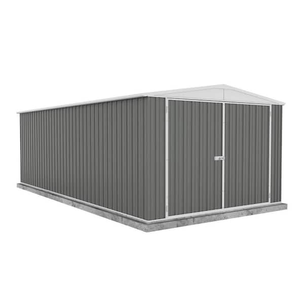 ABSCO Utility 10 ft. W x 19.5 ft. D Metal Storage Shed in Woodland Gray with SNAPTiTE assembly system (192 sq. ft.)