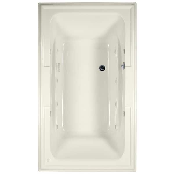 American Standard Town Square 6 ft. x 42 in. Center Drain EcoSilent Whirlpool Tub in Linen