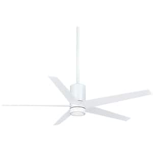 Symbio 56 in. Integrated LED Indoor Flat White Ceiling Fan with Light with Remote Control