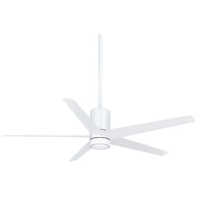 Minka Aire Symbio 56 In Integrated Led Indoor Brushed Nickel With Dark Walnut Ceiling Fan With Light With Remote Control F828 Bn Dw The Home Depot