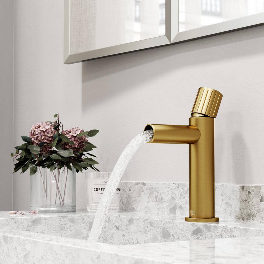 Ashford Matte Brushed Gold High Arc Single-Hole Bathroom Faucet
