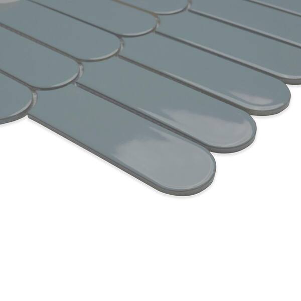 MSI Cielo Azul Scallop 12 in. x 12 in. Glossy Porcelain Mesh