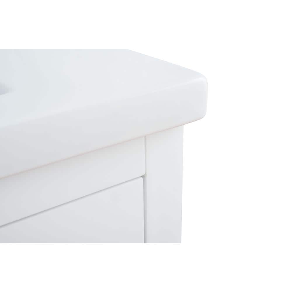 White Poplar Wood 30" Single Vanity with Golden Brushed Accents