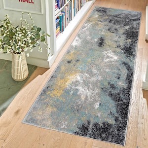 Alor Satori Gray 3 ft. x 8 ft. Abstract Indoor Runner Rug