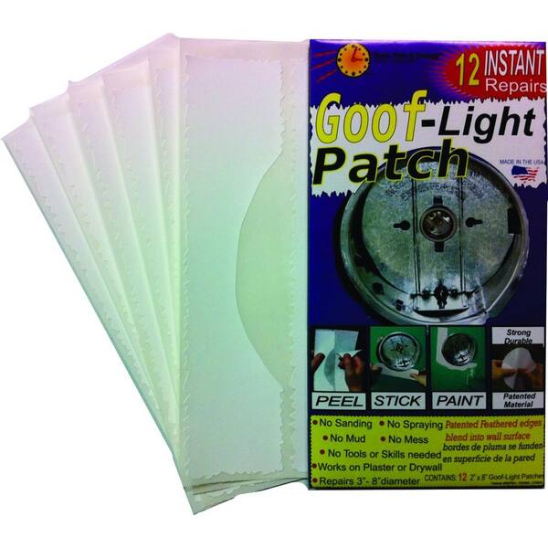 StepSaver 1-1/2 in. x 8 in. Self Adhesive Smooth Goof-Light Patch Ceiling Can Light 12 Repair Patch Kit (10-Pack)
