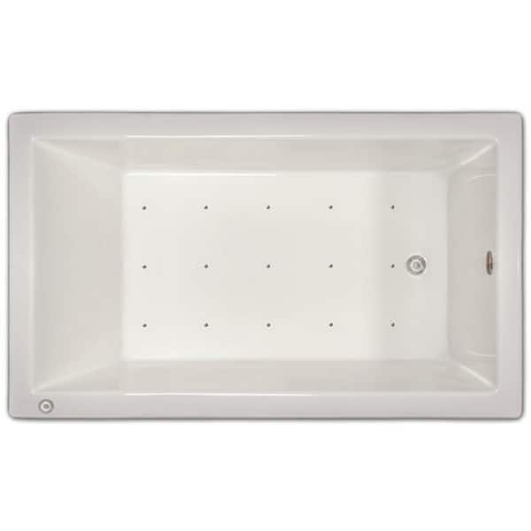 Pinnacle 4.96 ft. Left Drain Drop-in Rectangular Whirlpool and Air Bath Tub in White