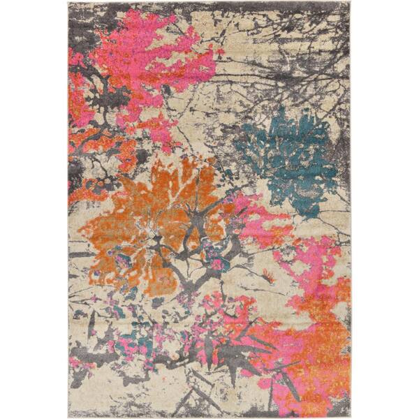 Unique Loom Aurora Lund Beige 6' 0 x 9' 0 Area Rug