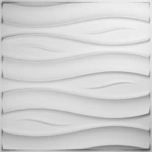 1 in. x 19-1/2 in. x 19-1/2 in. Swell EnduraWall PVC Decorative 3D Wall Panel, White, (10-Pack for 26.75 sq. ft.)