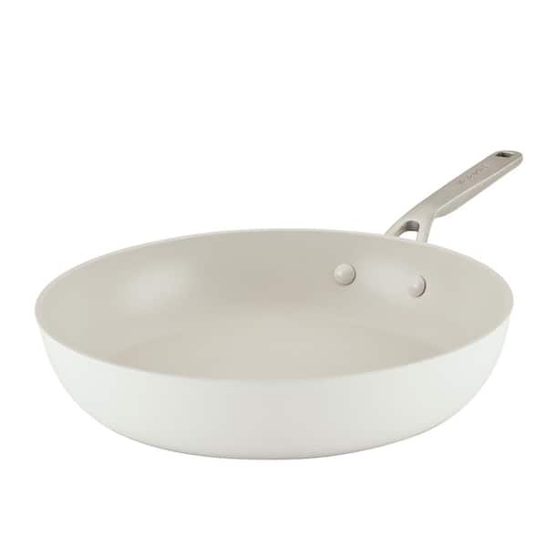 Hard Anodized Ceramic 12.25-in. Aluminum Nonstick Frying Pan in Porcelain White