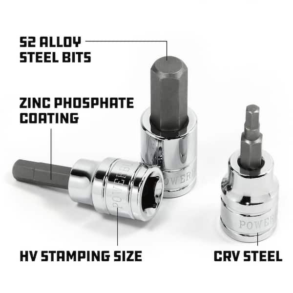 Powerbuilt 3/8 in. Drive Hex Bit Socket Set (8-Piece) 642405 - The