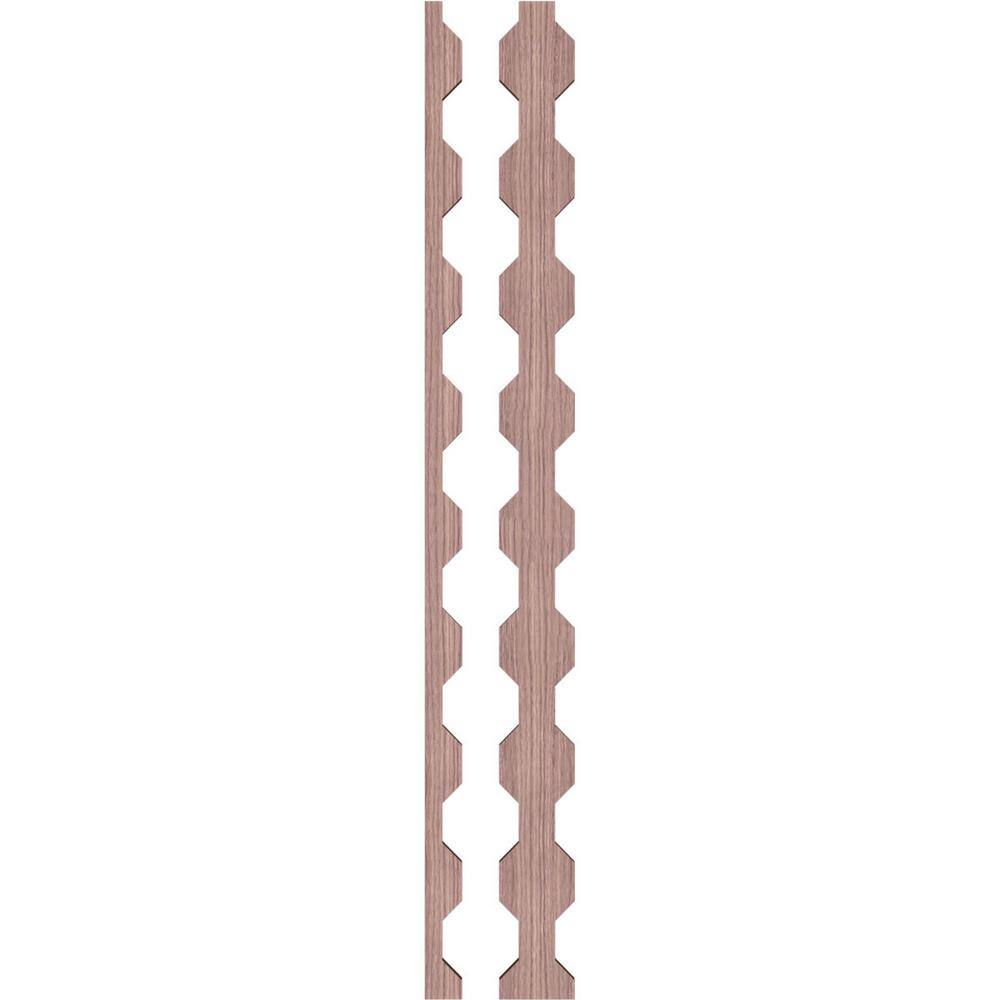 Walnut Adjustable Decorative Wood Slat Wall Panel Kit, 47" Height