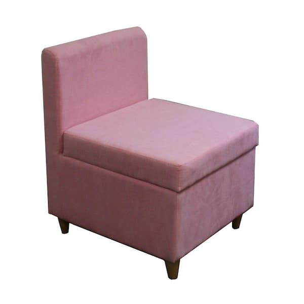 ORE International Pink Polyurethane Storage Accent Chair